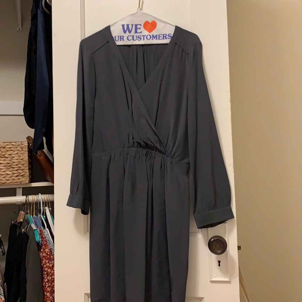 Madewell 100% silk long sleeve wrap dress
